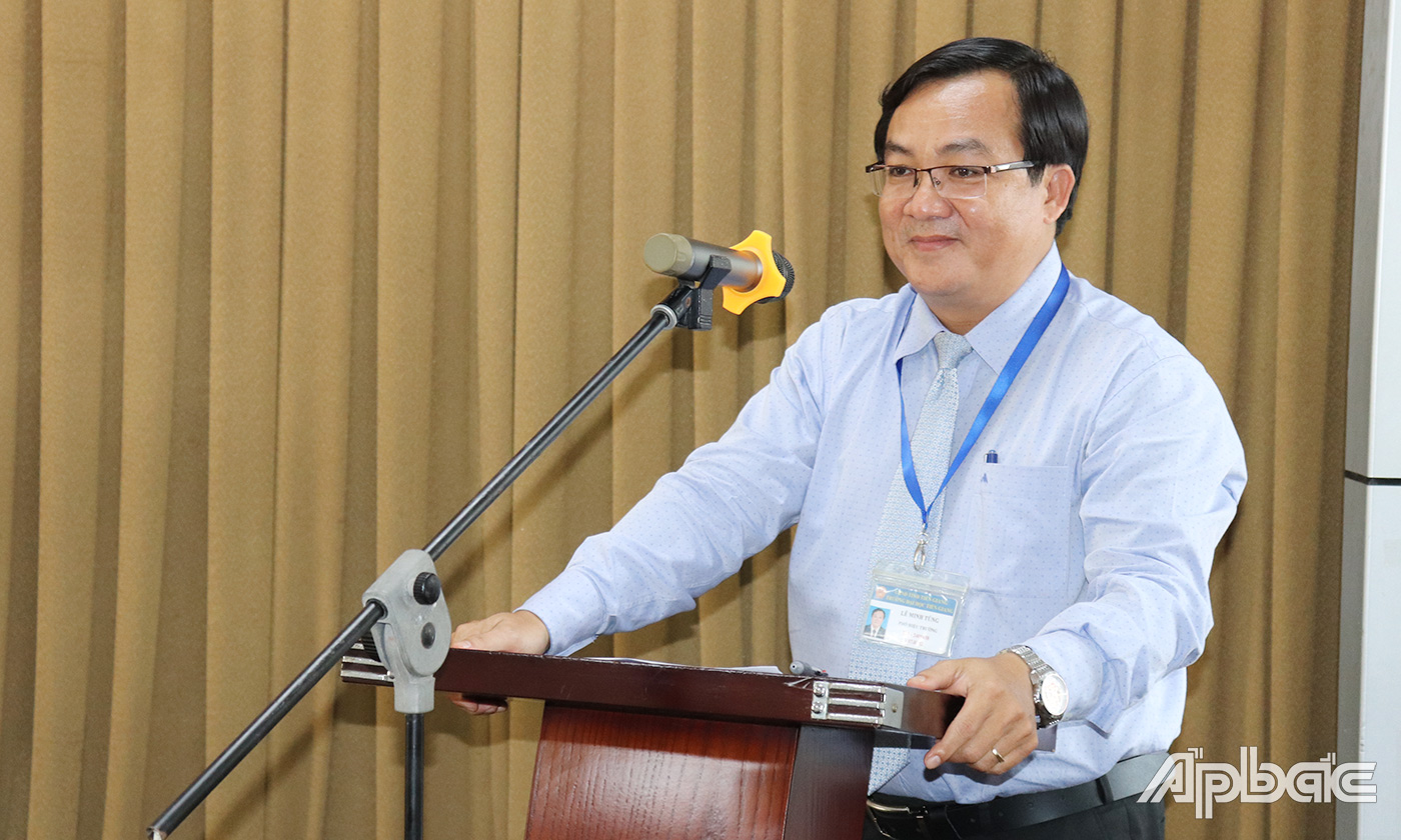 TS. Lê Minh Tùng, Phó hiệu trưởng Trường Đại học Tiền Giang gửi lời cảm ơn đến Tổ chức KOICA đã tài trợ 
