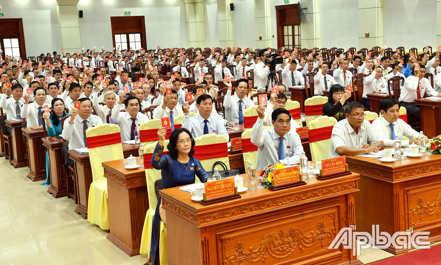 Đại hội biểu quyết bầu Đoàn Chủ tịch Đại hội, Đoàn Thư ký và Ban Thẩm tra tư cách đại biểu.