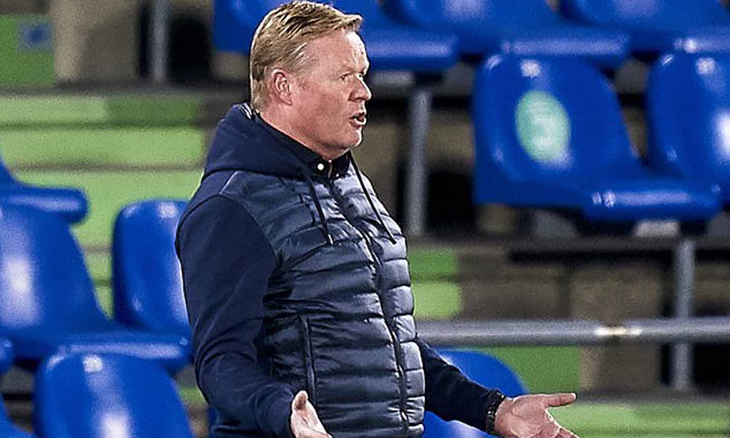 HLV Koeman vẫn chưa khắc phục được những vấn đề cố hữu ở Barcelona. Ảnh: Getty Images