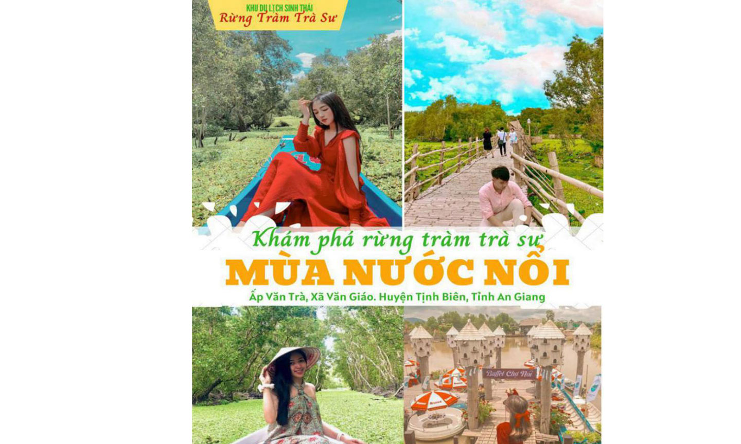 Khu du lịch Trà Sư mùa nước nổi luôn có những góc check-in đốn tim thu hút du khách tham quan.
