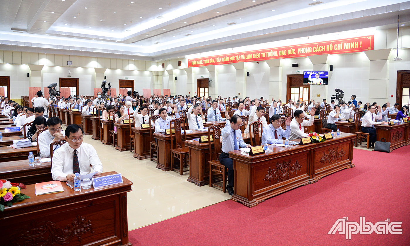 Đại biểu biểu quyết thông qua chương trình kỳ họp