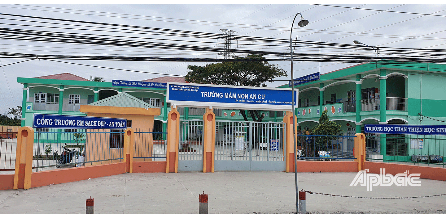 Trường mầm non An Cư khang trang, sạch đẹp. 