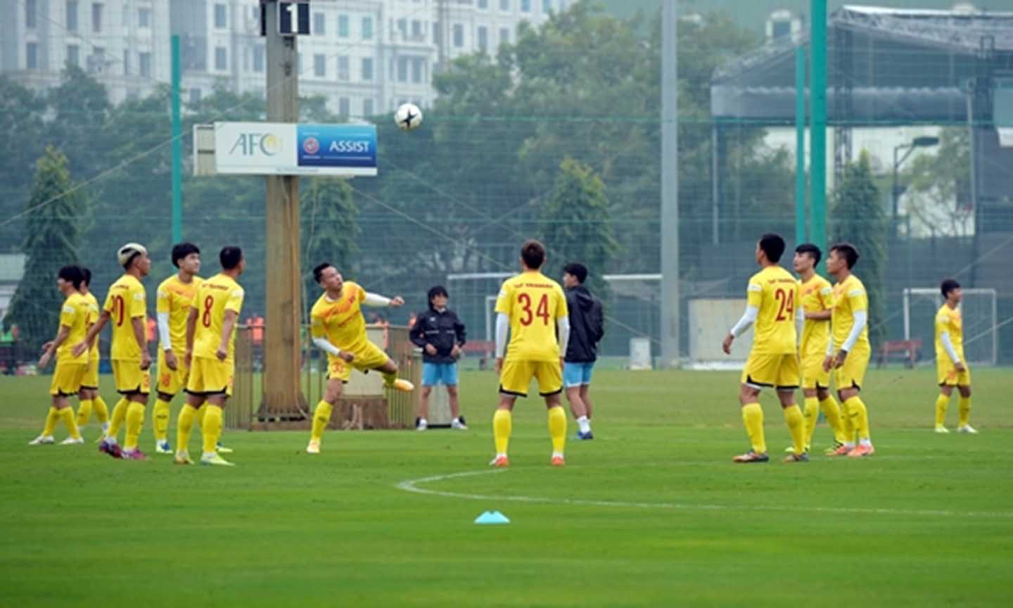 Các cầu thủ Đội tuyển Quốc gia trong đợt tập trung.