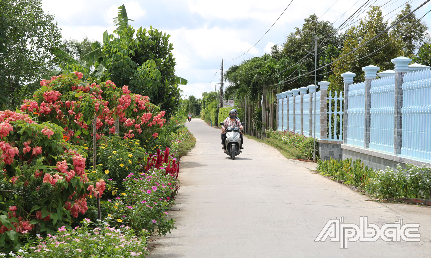 Một tuyến đường thông thoáng sạch - đẹp ở xã NTM nâng cao Cẩm Sơn.