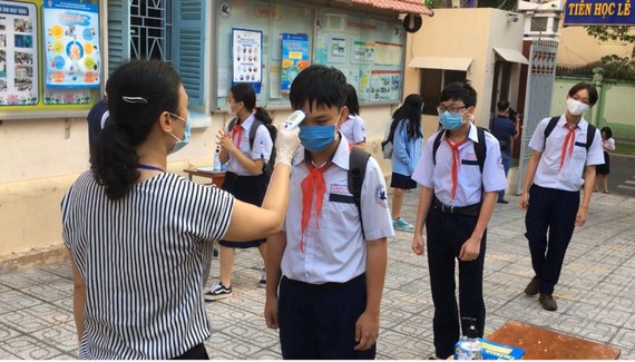 Các trường học tăng cường công tác phòng, chống dịch Covid-19.