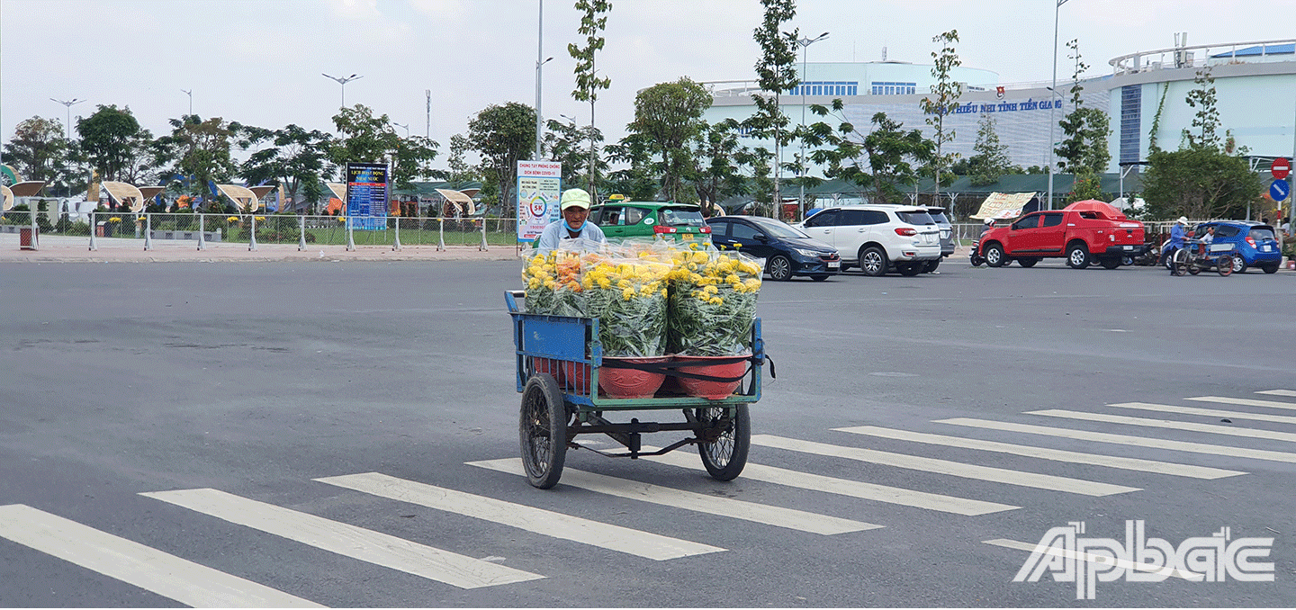 Nhọc nhắn những chuyến xe chở hoa cuối năm. 