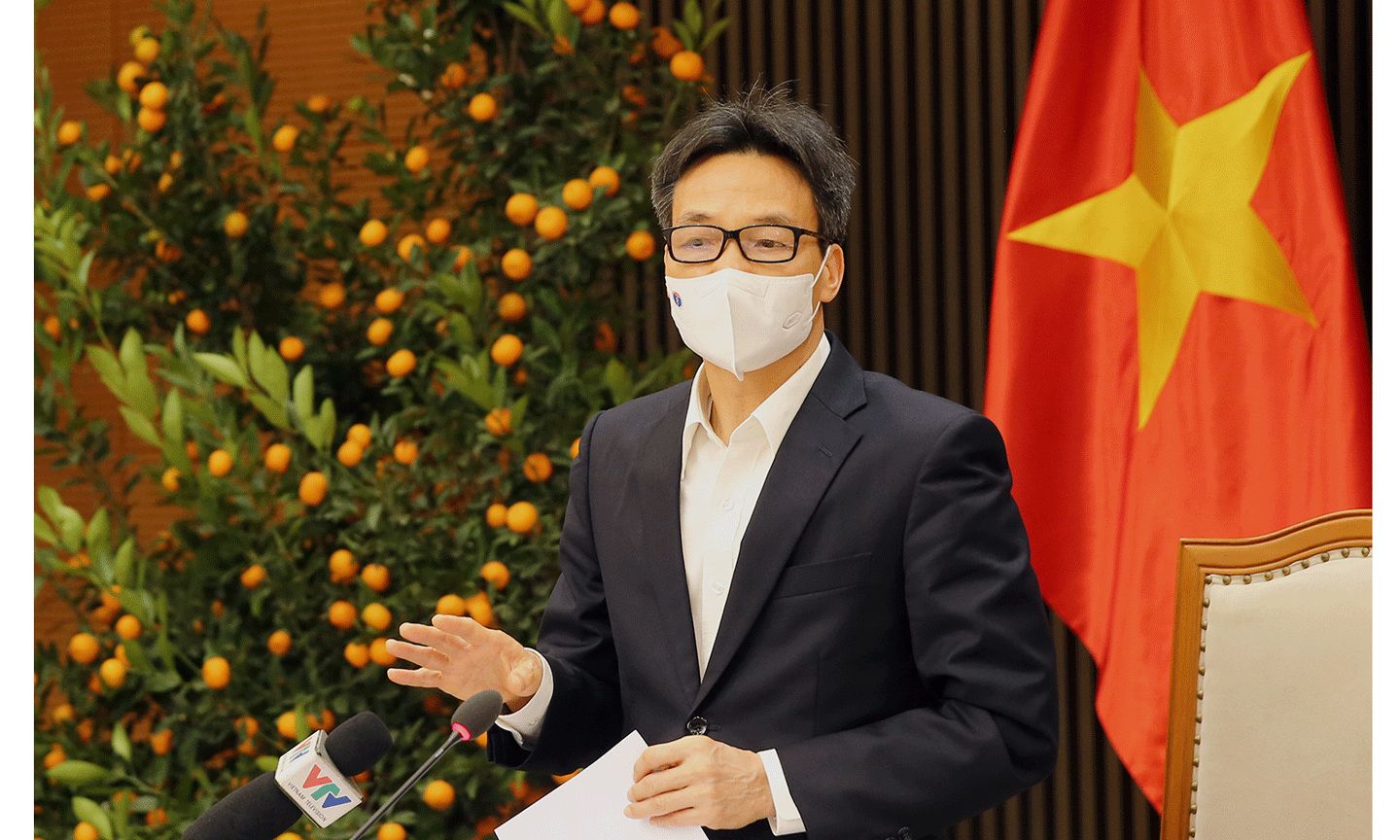 Phó Thủ tướng Vũ Đức Đam: “Đến giờ phút này chúng ta đã giữ được cái Tết an lành trong điều kiện mới”. Ảnh: VGP/Đình Nam 