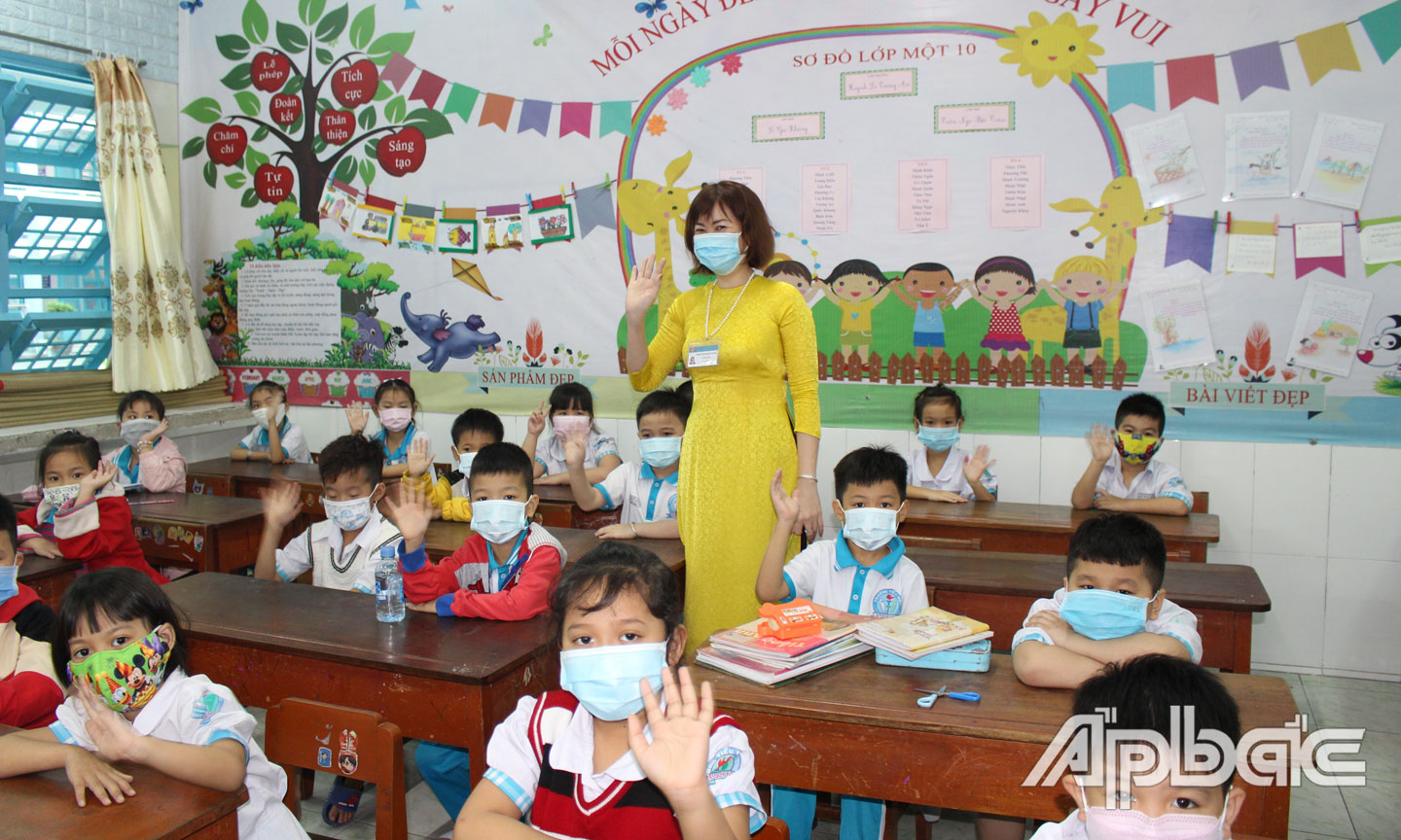: Học sinh Trường Tiểu học Lê Qúy Đôn sẵn sàng bước vào học tập sau Tết Nguyên đán 2021.