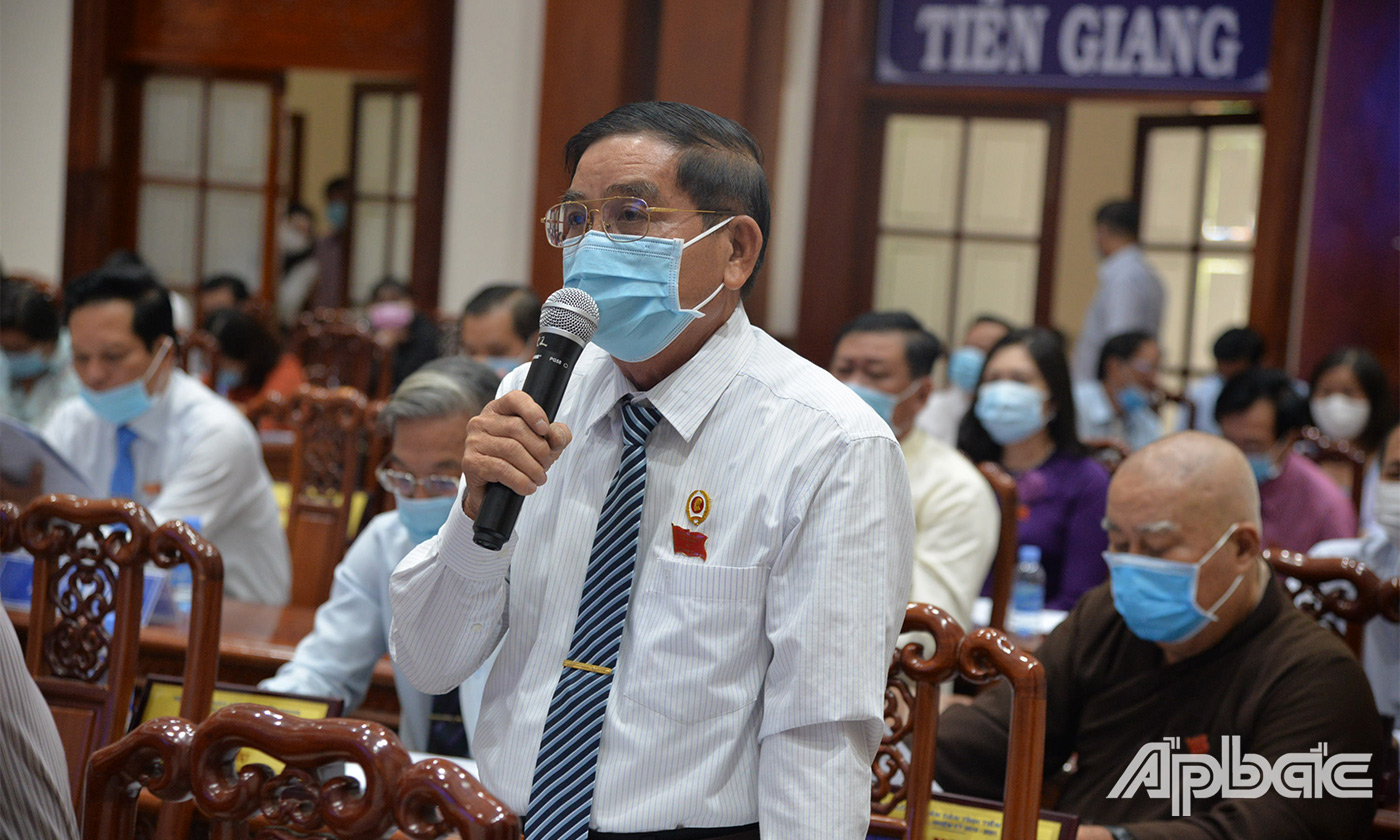 Đại biểu Lương Quốc Thọ phát biểu ý kiến thảo luận tại kỳ họp thứ 16