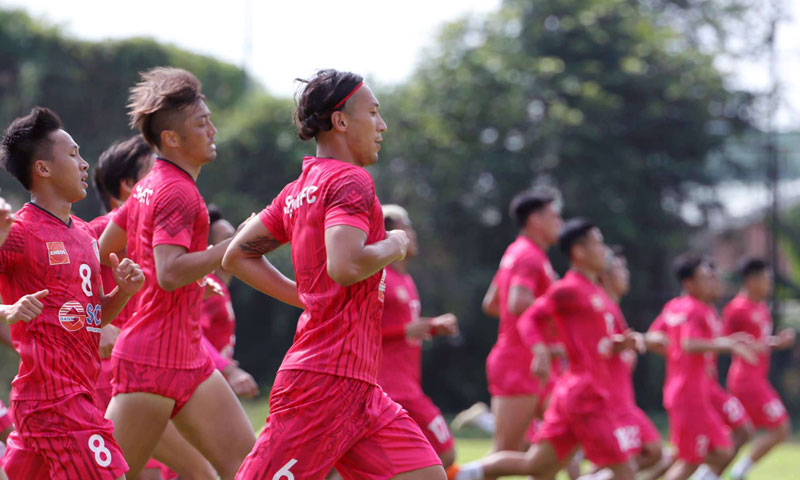 CLB Sài Gòn tích cực tập luyện chuẩn bị trở lại cuộc đua tại LS V.League 1- 2021, hướng tới AFC Cup 2021. Photo: Sài Gòn FC