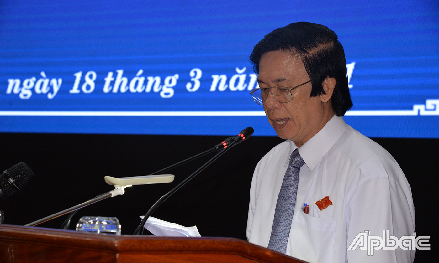 Đồng chí Nguyễn Văn Danh phát biểu khai mạc kỳ họp