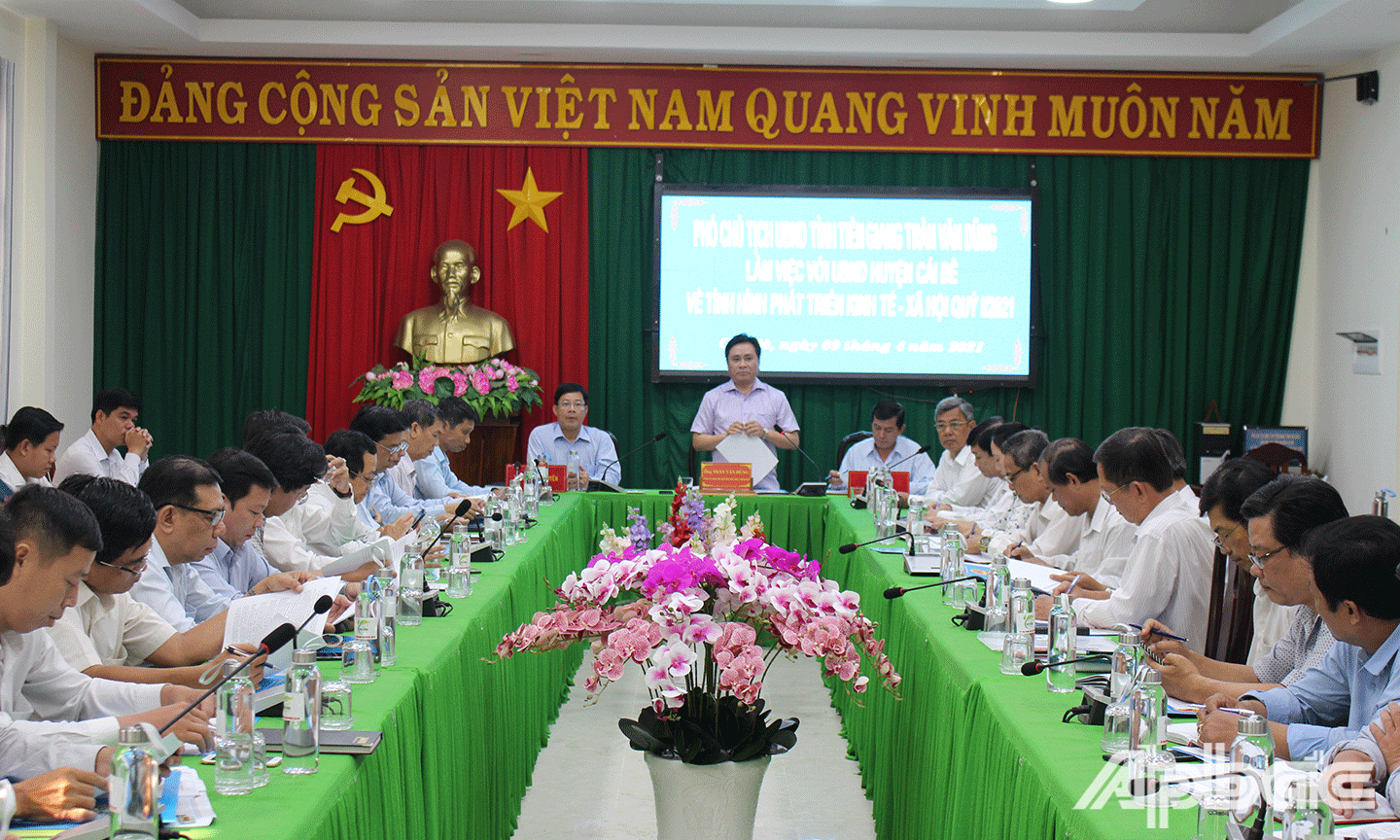Đồng chí Trần Văn Dũng phát biểu chỉ đạo tại cuộc họp. 