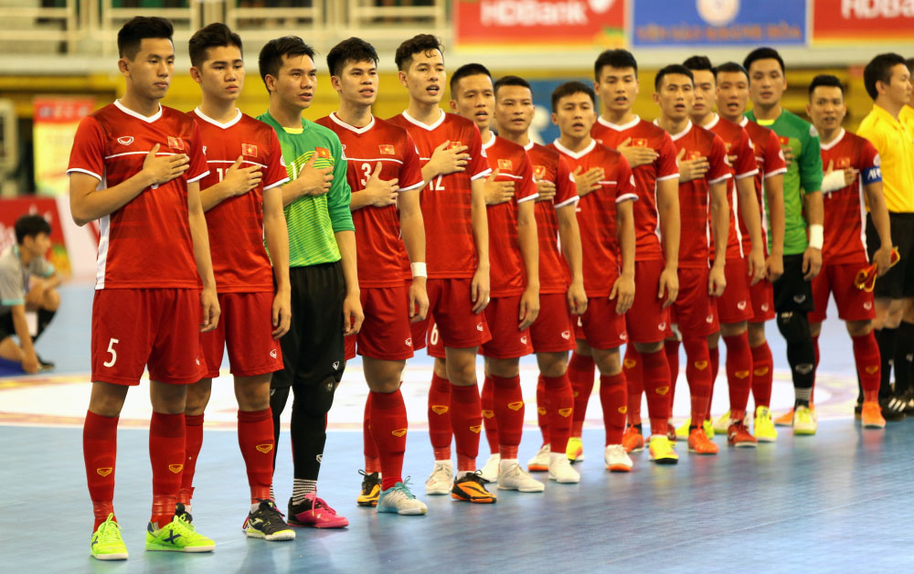 Đội tuyển futsal Việt Nam đã xác định được đối thủ cạnh tranh vé vào World Cup futsal 2021 là Lebanon. Ảnh: VFF