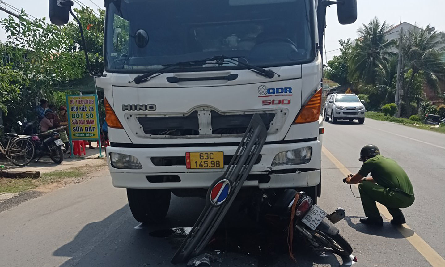 Hiện trường vụ tai nạn giao thông.
