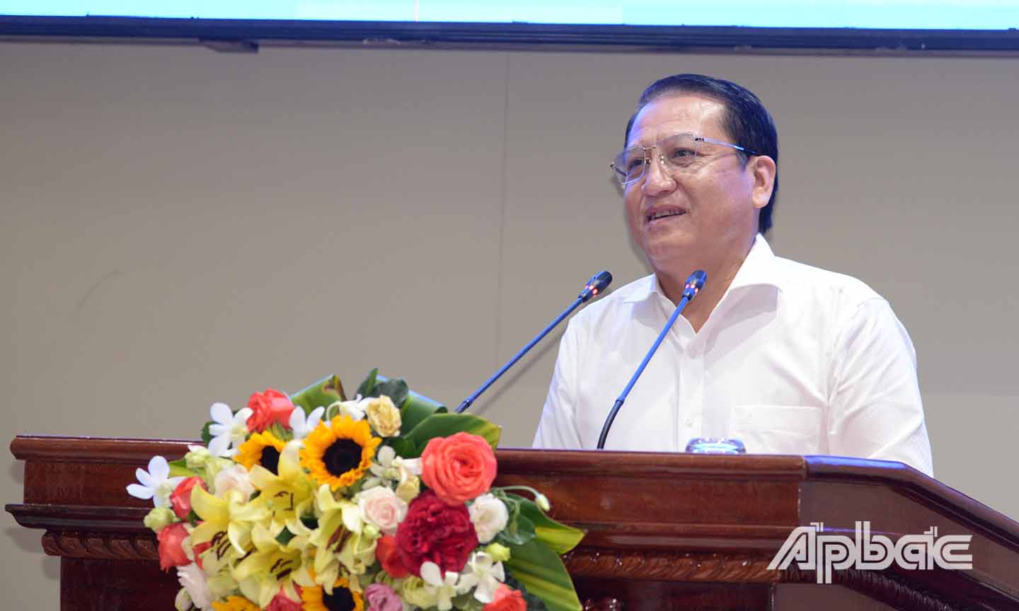 Đồng chí Phạm Văn Trọng phát biểu tại Hội nghị.
