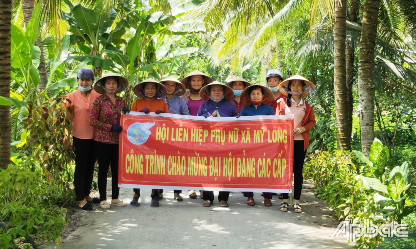 Hội LHPN xã Mỹ Long với công trình chào mừng Đại hội đảng bộ các cấp.