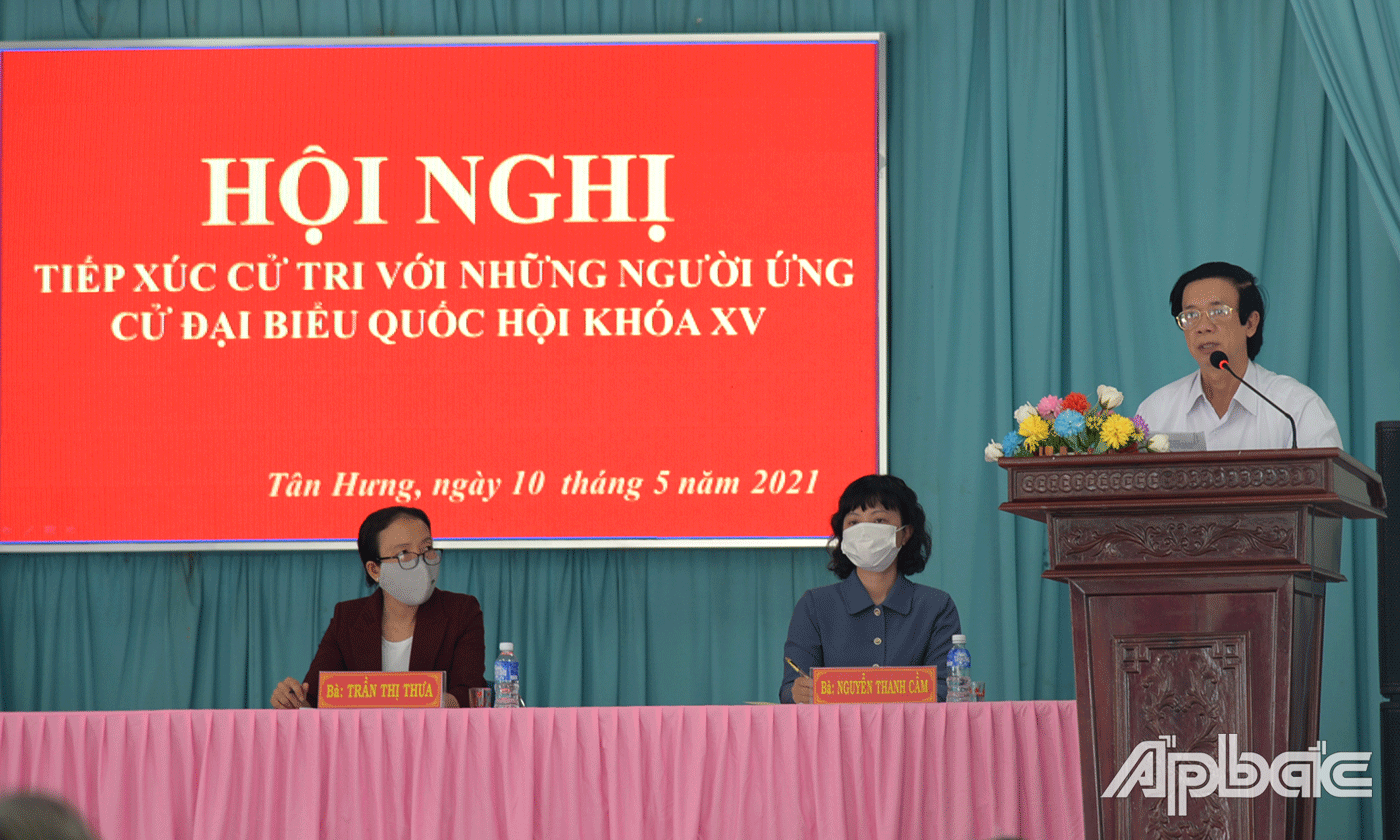 Bí thư Tỉnh ủy Nguyễn Văn Danh tiếp xúc cử tri xã Tân Hưng và Tân Thanh.