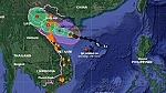 Bão số 2 di chuyển theo hướng Tây Tây Bắc và suy yếu dần thành áp thấp nhiệt đới