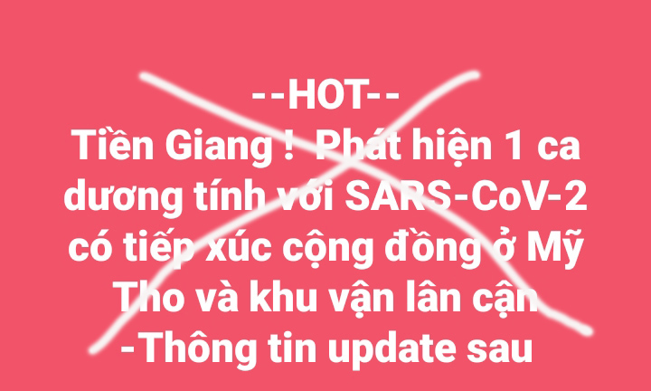 Thông tin sai sự thật về tình hình dịch Covid-19 trên địa bàn tỉnh được đăng tải trên mạng xã hội Facebook. Ảnh chụp màn hình.