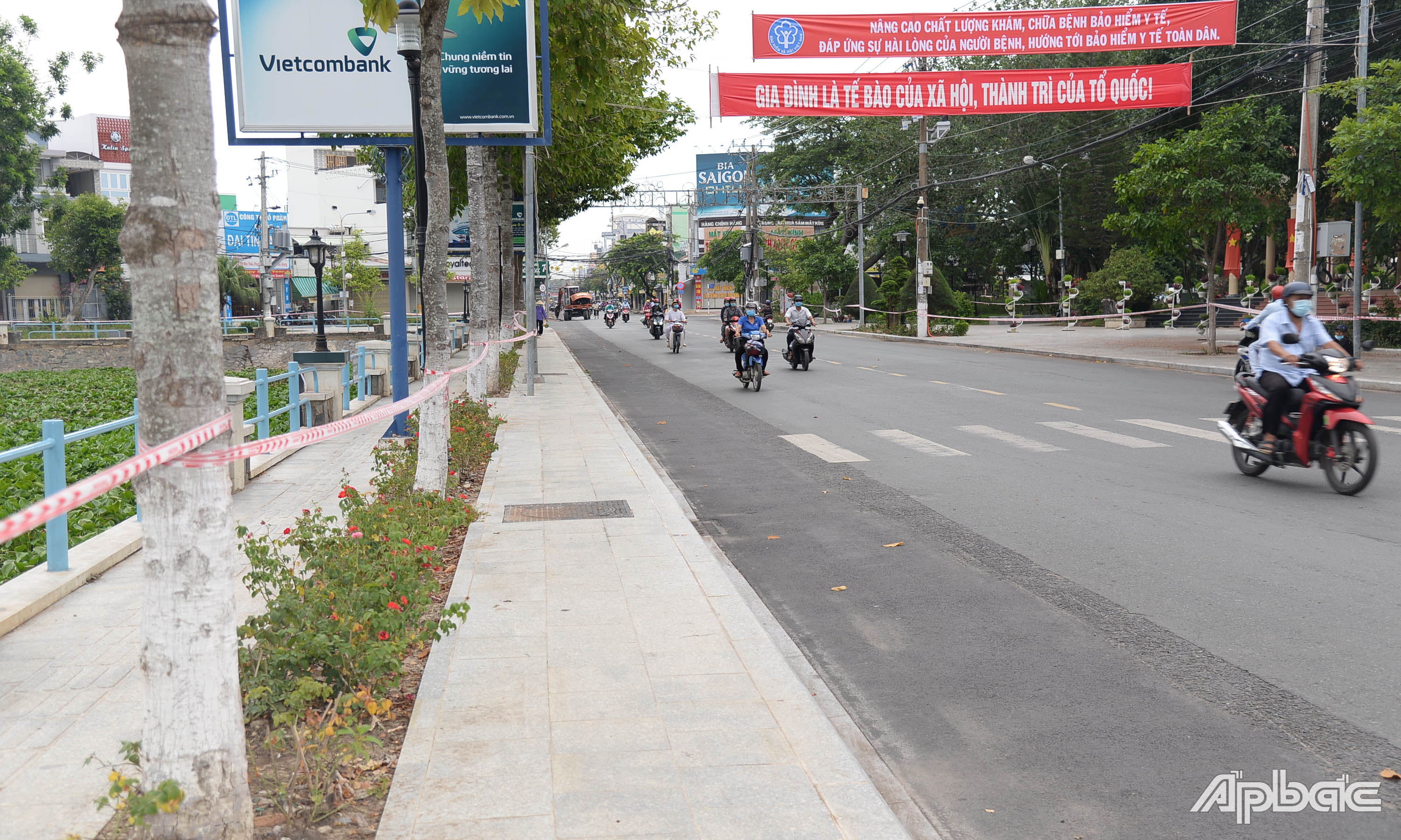 Đường phố TP. Mỹ Tho vắng hơn so với thời điểm thực hiện Chỉ thị 15.