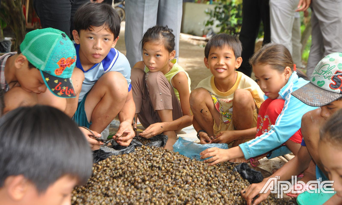 Ốc gạo, đặc sản của vùng đất Tân Phong.