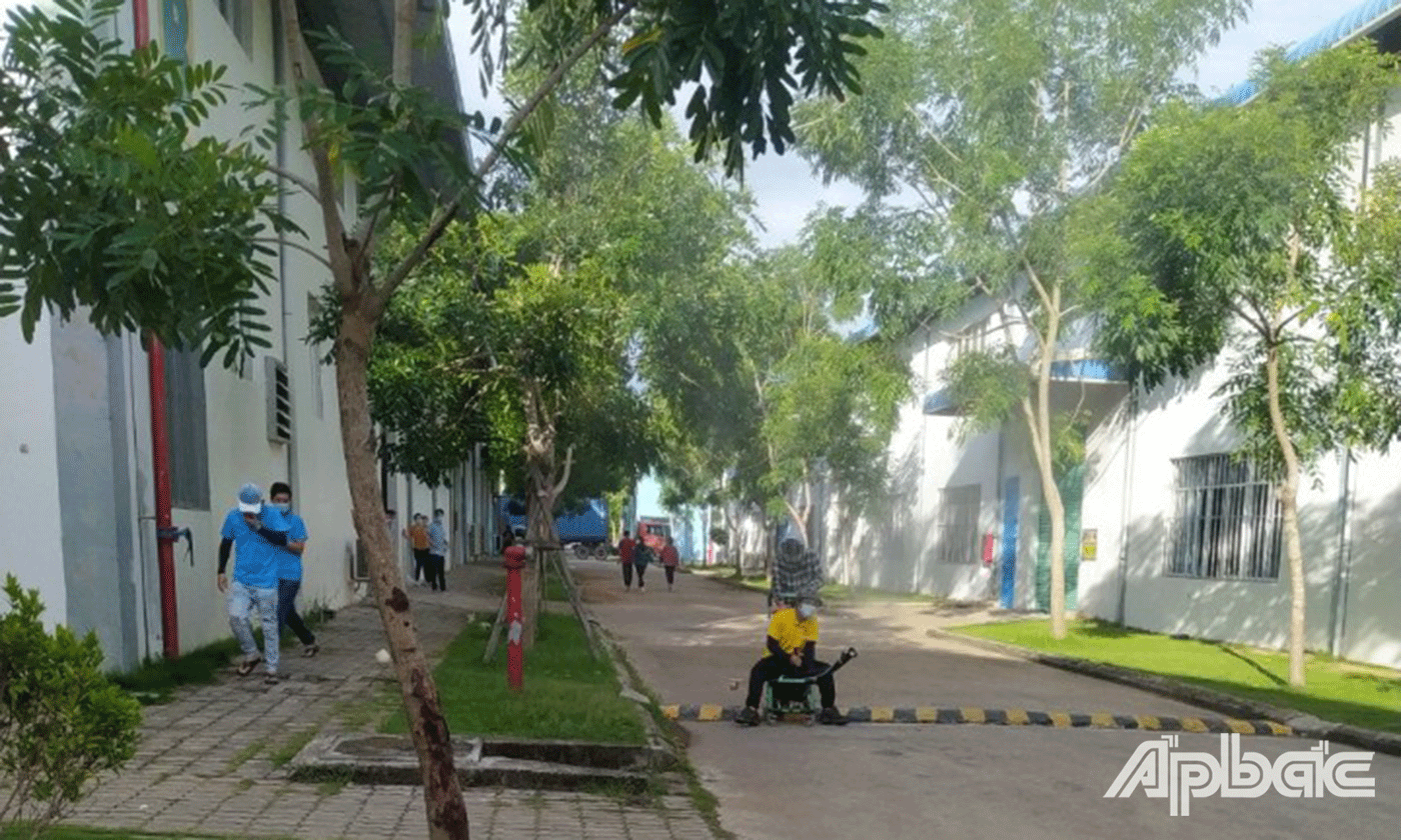 công ty còn tổ chức phun xịt khử khuẩn toàn bộ nhà xưởng