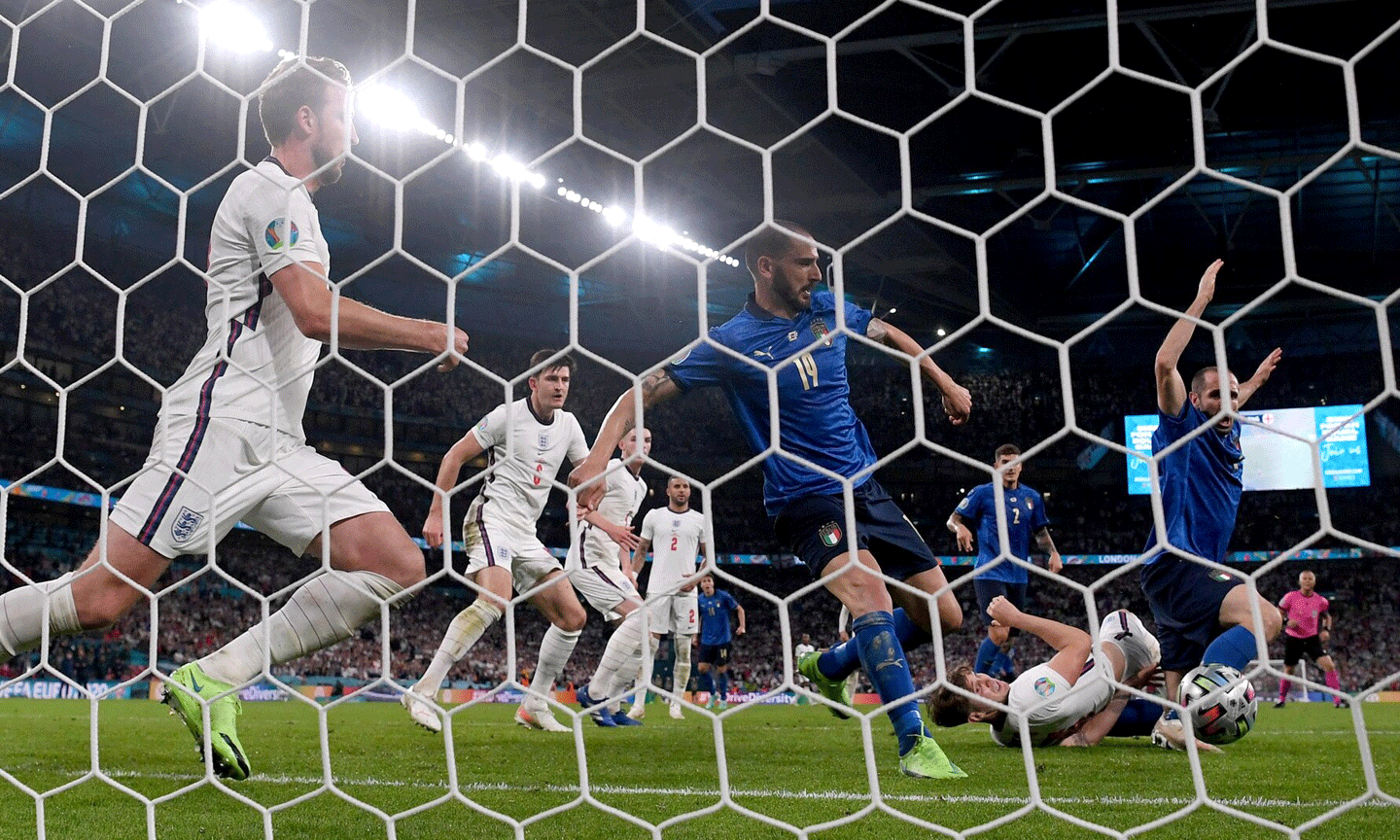Leonardo Bonucci ghi bàn thắng thứ 142 của EURO 2020 trong trận chung kết, thiết lập kỷ lục về tổng số bàn thắng được ghi trong lịch sử giải đấu. (Ảnh: UEFA)