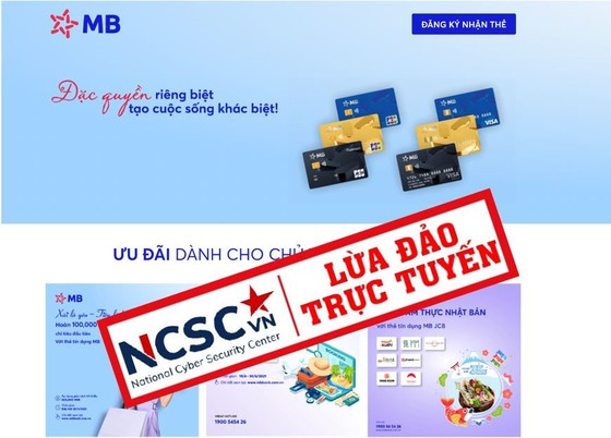 Lừa đảo qua trang web giả danh ngân hàng MB.