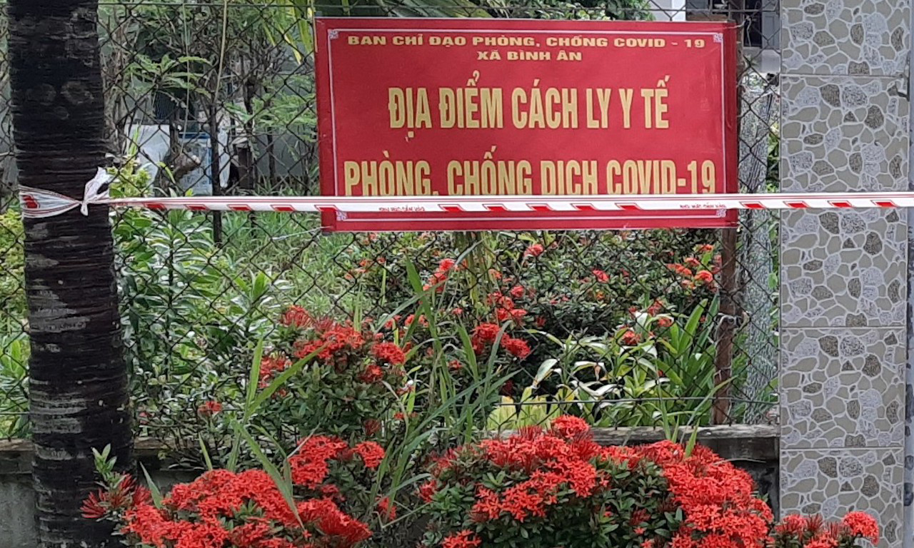 Khu vực cách ly y tế tại xã Bình Ân, huyện Gò Công Đông.