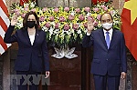 Chủ tịch nước Nguyễn Xuân Phúc tiếp Phó Tổng thống Hoa Kỳ Kamala Harris
