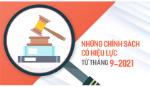 Những chính sách có hiệu lực từ tháng 9-2021