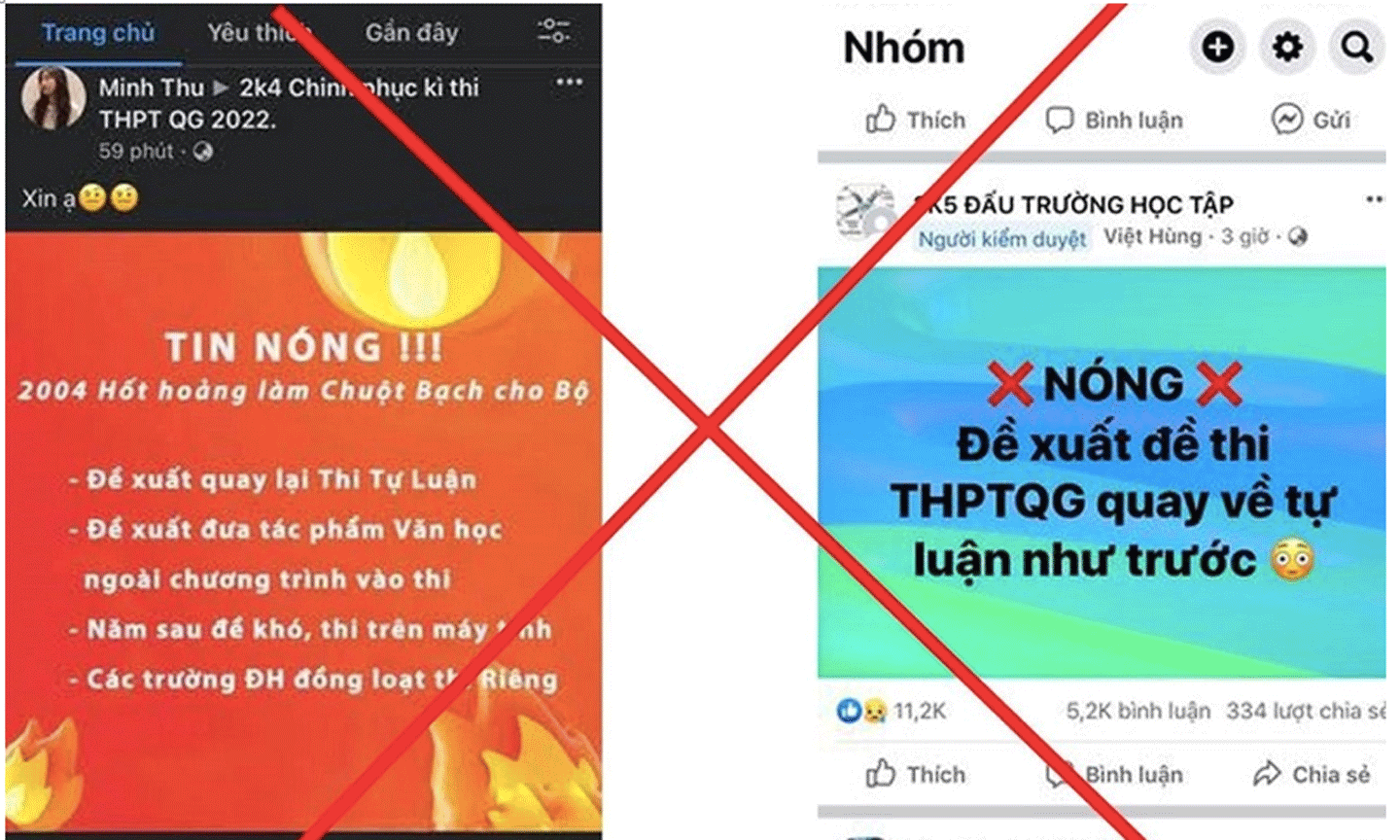 Thông tin về Kỳ thi tốt nghiệp trung học phổ thông 2022 đang lan truyền trên mạng là tin giả