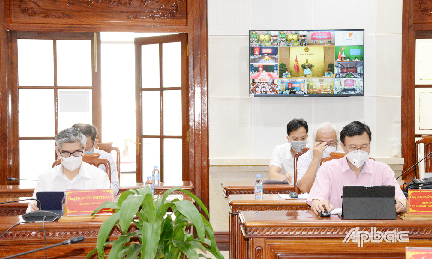 Quang cảnh hội nghị tại điểm cầu Tiền Giang