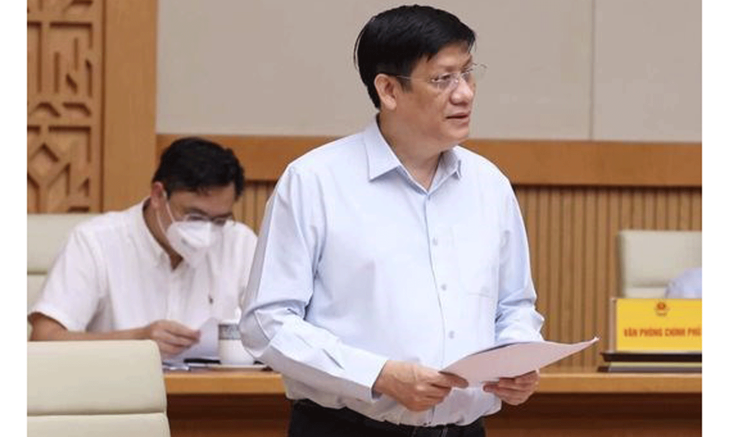 Bộ trưởng Bộ Y tế Nguyễn Thanh Long Tại cuộc họp Ban Chỉ đạo Quốc gia phòng chống dịch COVID-19 diễn ra sáng 11/9. (Ảnh: Dương Giang/TTXVN)