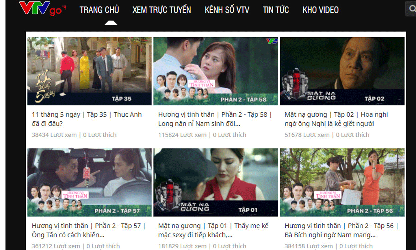 Phát hành phim truyền hình trên trang VTVgo.