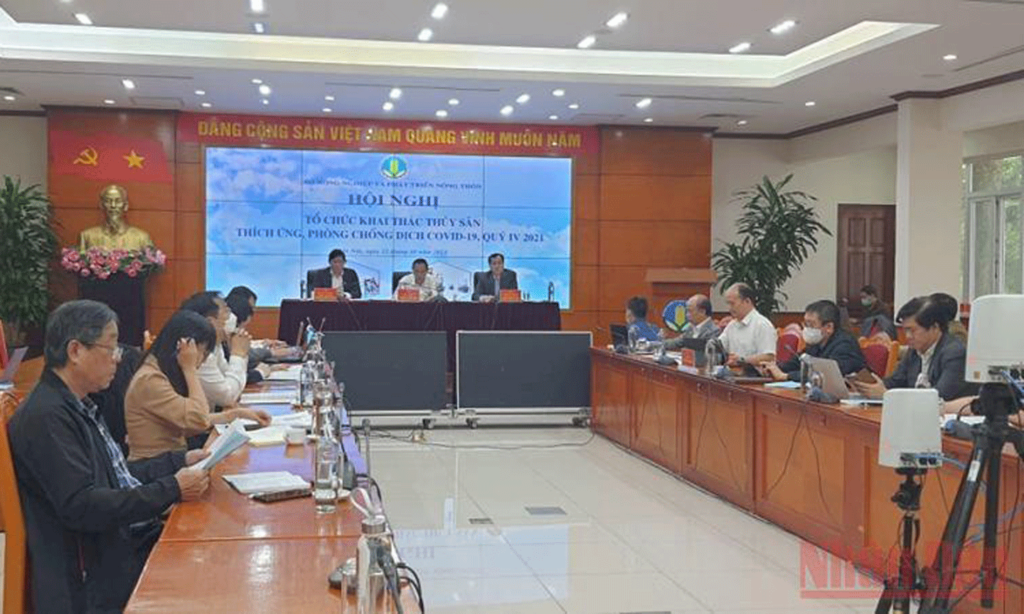 Hội nghị “Tổ chức khai thác thủy sản thích ứng an toàn, phòng, chống dịch Covid-19 và triển khai nhiệm vụ những tháng cuối năm” do Bộ Nông nghiệp và Phát triển nông thôn tổ chức ngày 22/10.