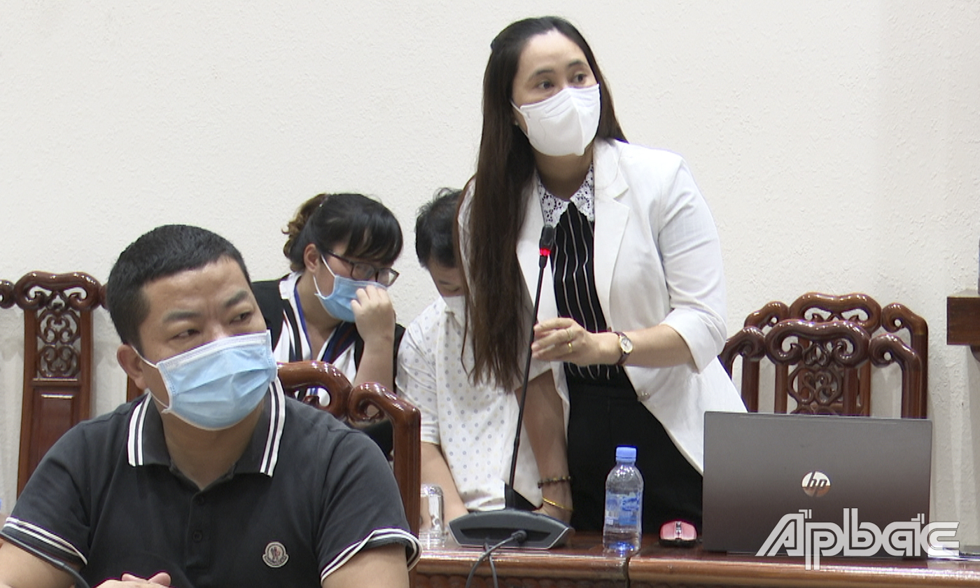 Các doanh nghiệp phát biểu tại buổi làm việc.