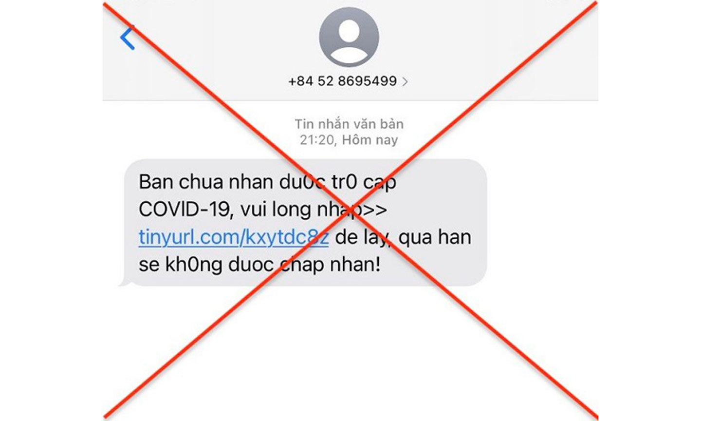 Nội dung tin nhắn lừa đảo.