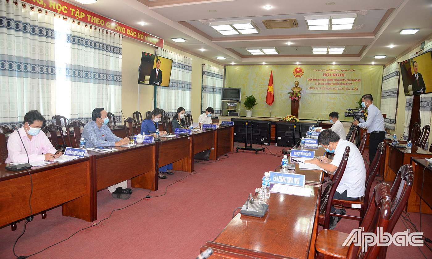 Quang cảnh tại điểm cầu Tiền Giang