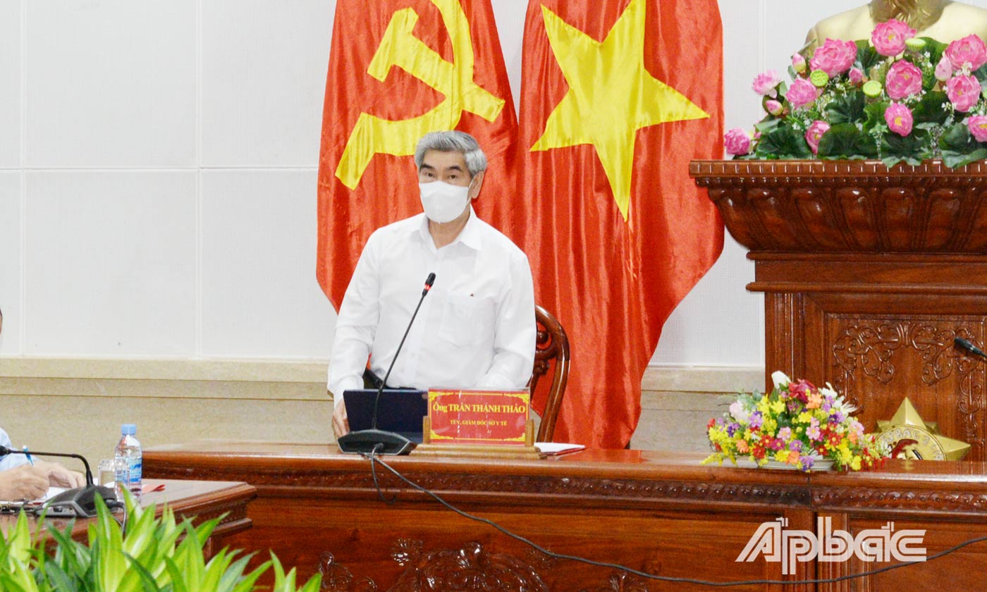 bác sĩ chuyên khoa 2 Trần Thanh Thảo, Giám đốc Sở Y tế triển khai phương án phòng, chống dịch Covid-19 áp dụng từ ngày 17-11 tại Tiền Giang. Cụ thể ca test nhanh kháng nguyên SARS-CoV-2 dương tính được xác định là F0  