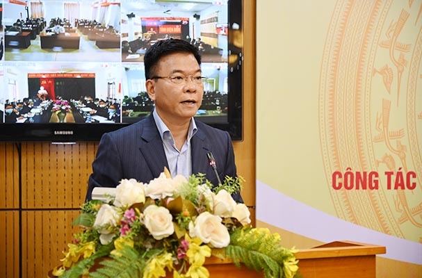 Bộ trưởng Bộ Tư pháp Lê Thành Long phát biểu chỉ đạo tại Hội nghị. Ảnh: TH