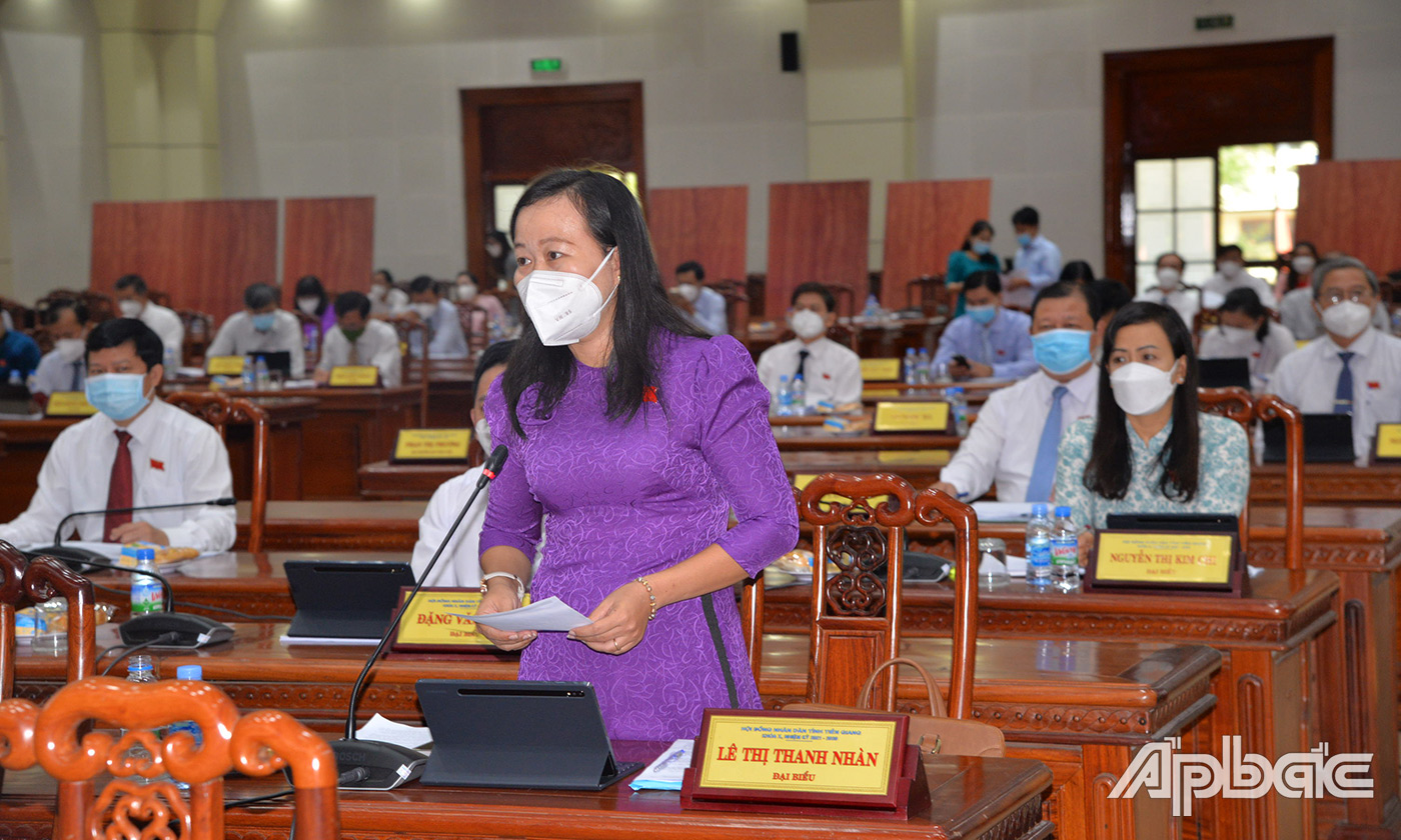 Đại biểu Lê Thị Thanh Nhàn chất vấn