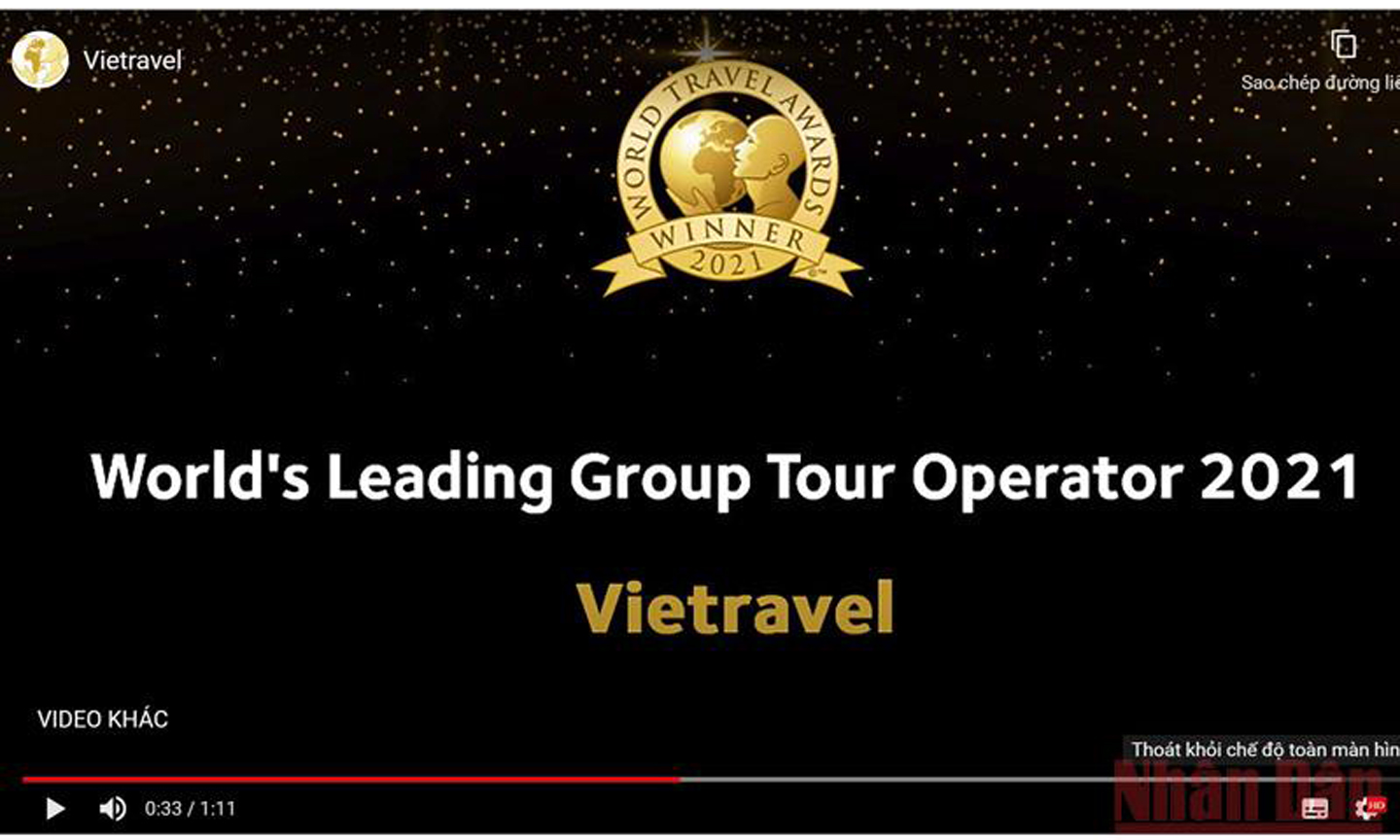 WTA công bố Vietravel giành chiến thắng ở hạng mục 