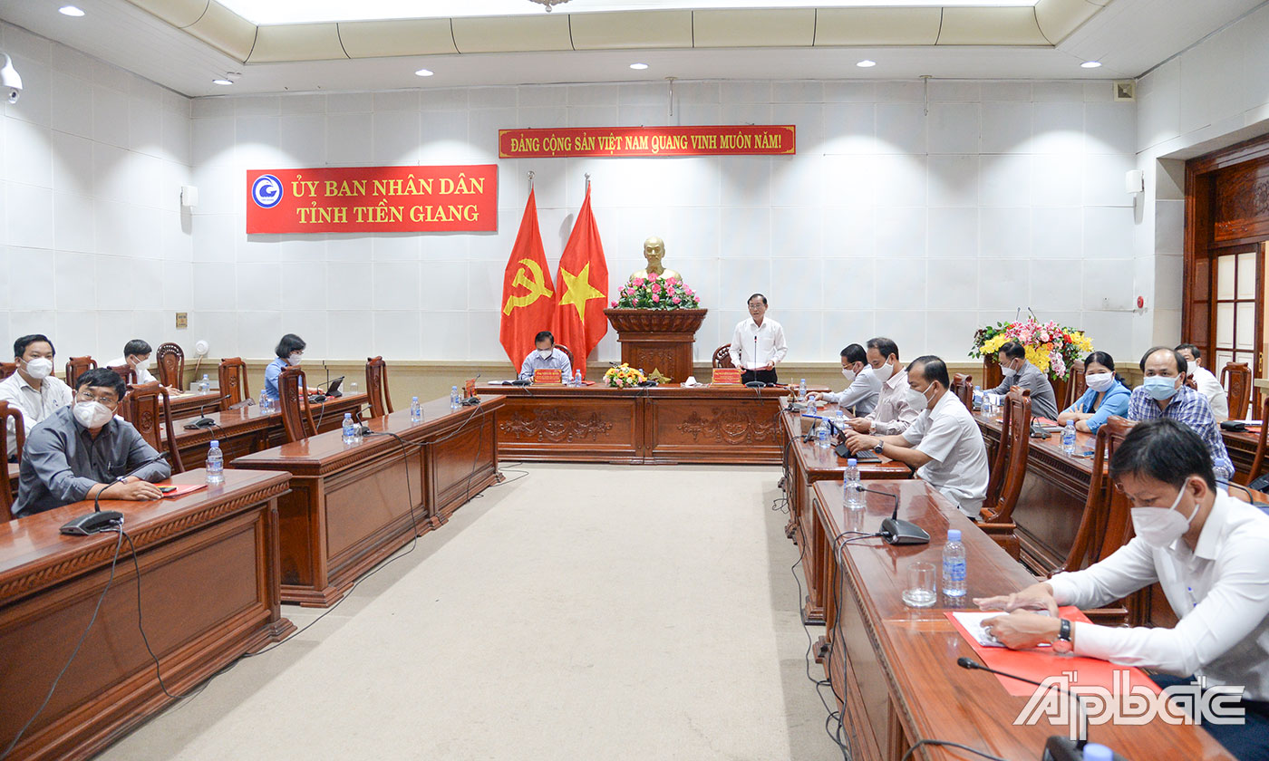 Quang cảnh tại điểm cầu Tiền Giang.