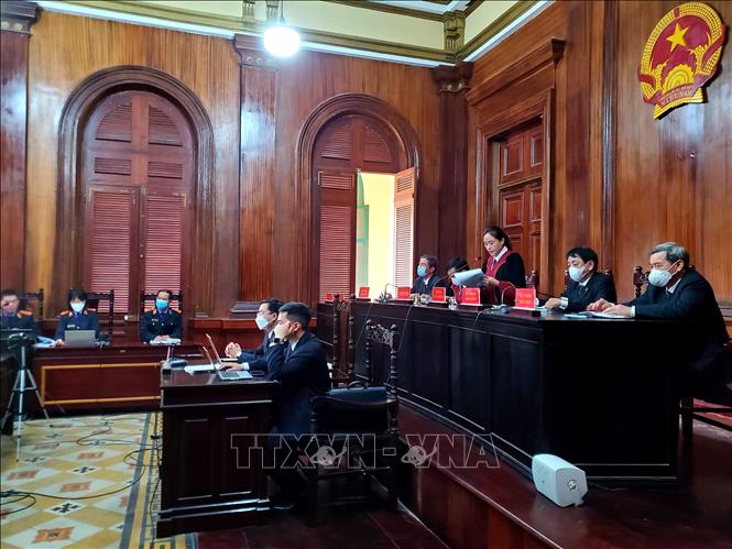 Quang cảnh phiên tòa ngày 8-1-2021. 