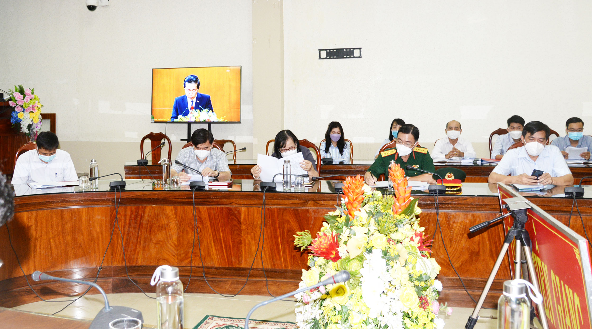 Quang cảnh hội nghị tại điểm cầu Tiền Giang