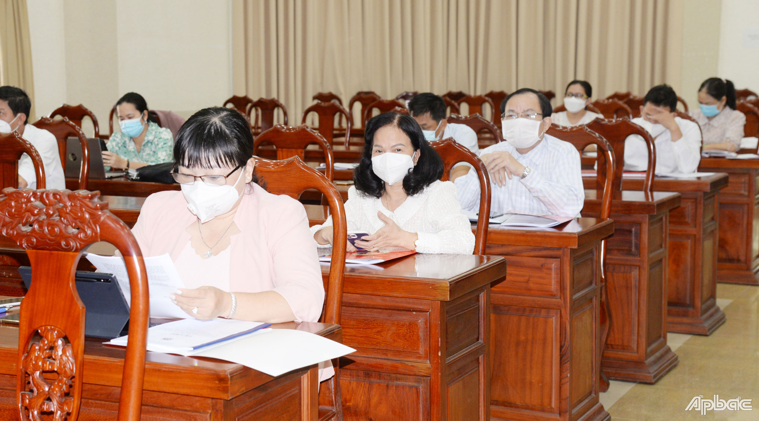 Quang cảnh hội nghị tại điểm cầu Tiền Giang