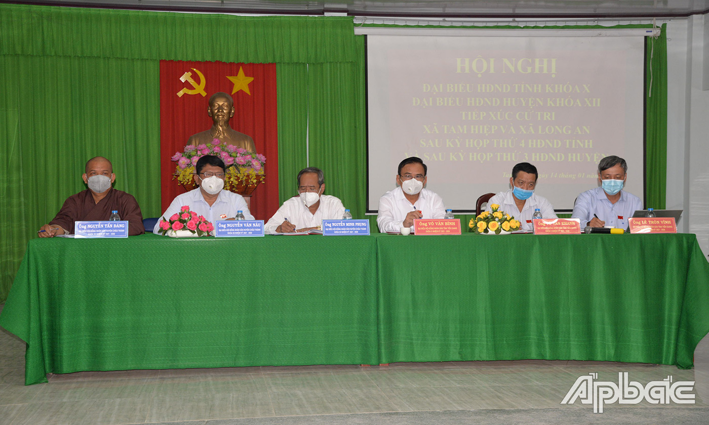 Đại biểu HĐND tỉnh, huyện nghe ý kiến cử tri phát biểu