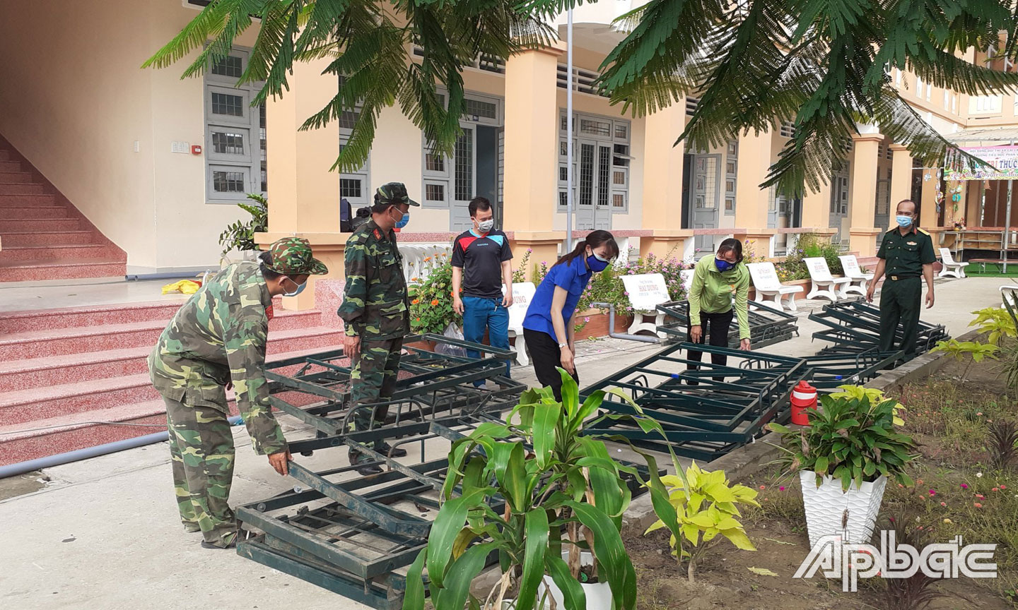 Cơ quan Hậu cần - Kỹ thuật của đơn vị tham gia công tác phòng, chống dịch Covid-19.