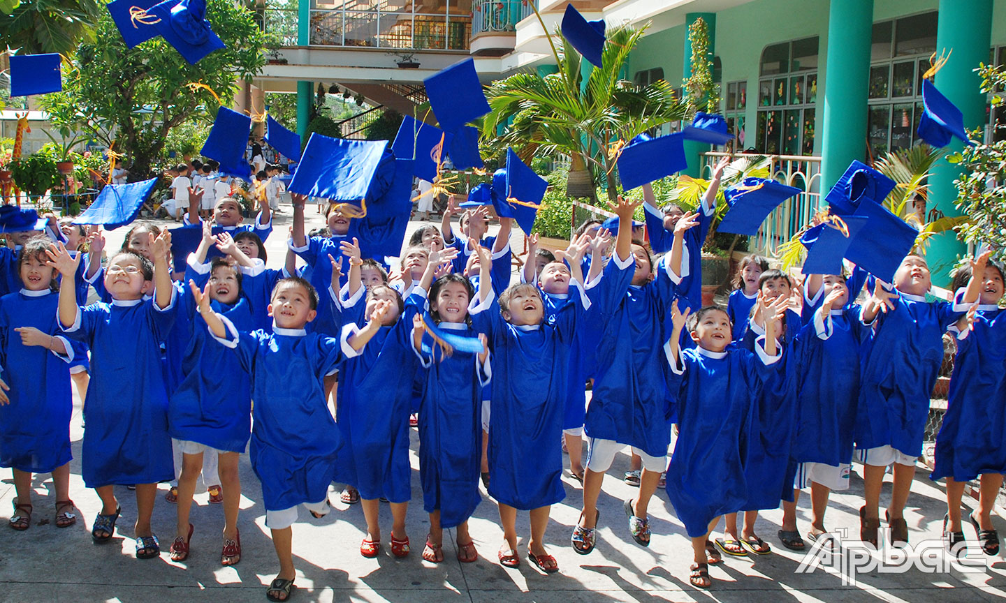 Tiền Giang đạt chuẩn GDMN cho trẻ 5 tuổi vào tháng 12-2014.                                                Ảnh: LẬP ĐỨC